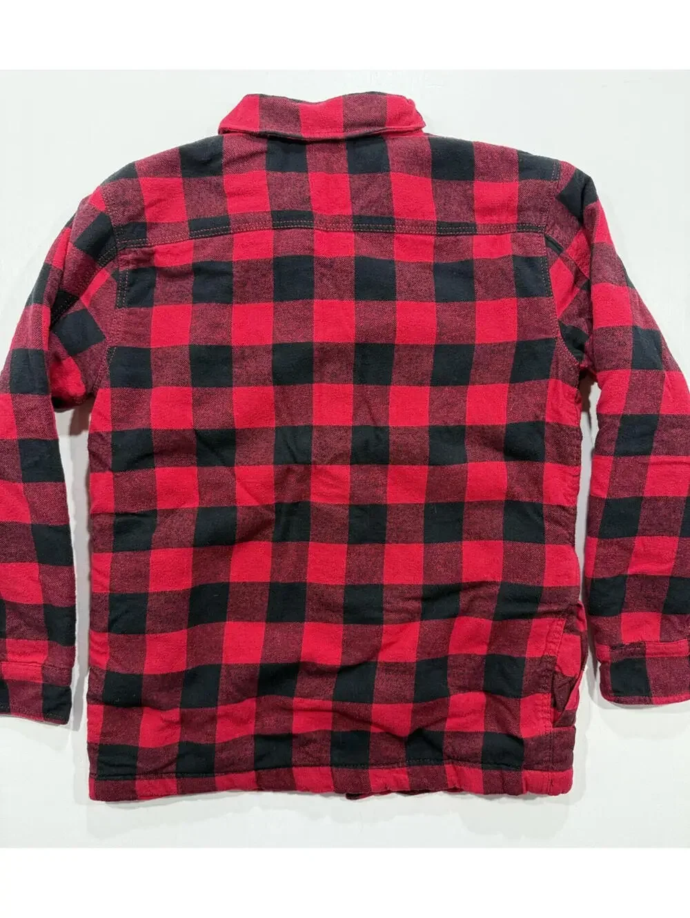 Tommy Bahama Boys XL 14 Red Buffalo Plaid Sherpa Lined Shacket Jacket